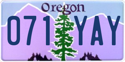 OR license plate 071YAY