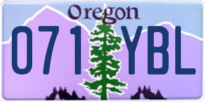 OR license plate 071YBL