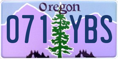 OR license plate 071YBS