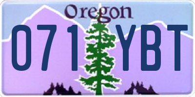 OR license plate 071YBT