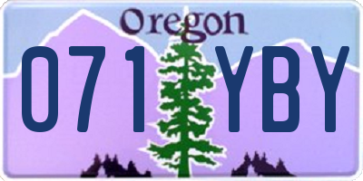 OR license plate 071YBY