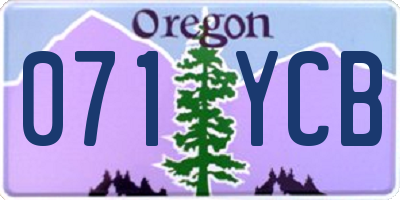 OR license plate 071YCB