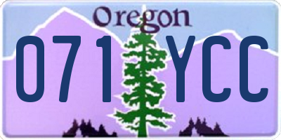 OR license plate 071YCC