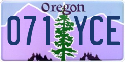 OR license plate 071YCE