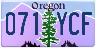 OR license plate 071YCF