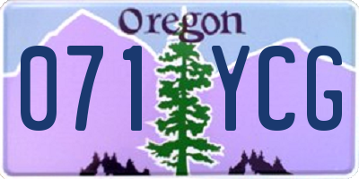 OR license plate 071YCG