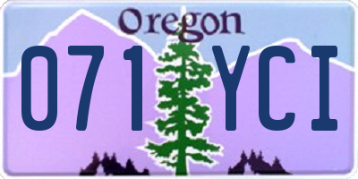 OR license plate 071YCI