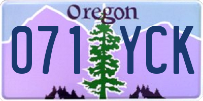 OR license plate 071YCK