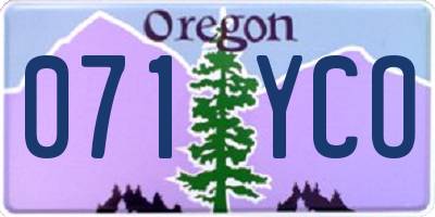 OR license plate 071YCO