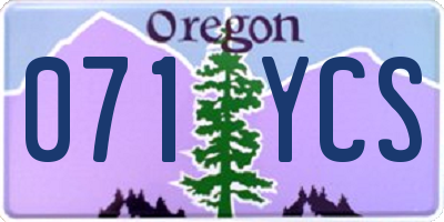 OR license plate 071YCS