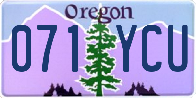 OR license plate 071YCU