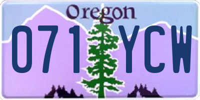 OR license plate 071YCW