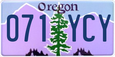 OR license plate 071YCY