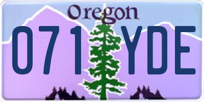 OR license plate 071YDE