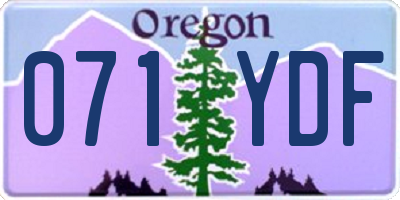 OR license plate 071YDF