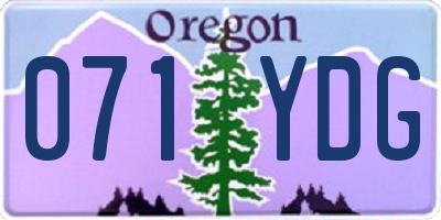 OR license plate 071YDG