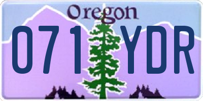 OR license plate 071YDR