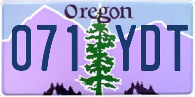 OR license plate 071YDT