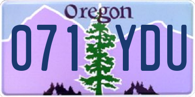 OR license plate 071YDU