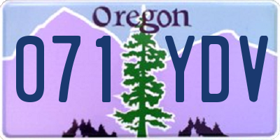 OR license plate 071YDV