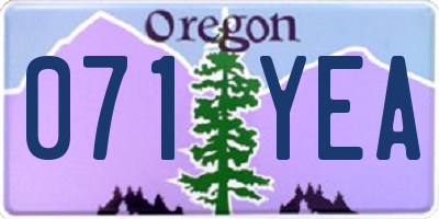 OR license plate 071YEA