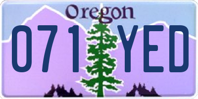 OR license plate 071YED