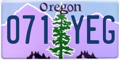 OR license plate 071YEG