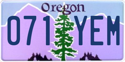 OR license plate 071YEM