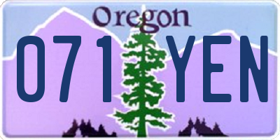 OR license plate 071YEN
