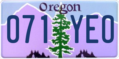 OR license plate 071YEO
