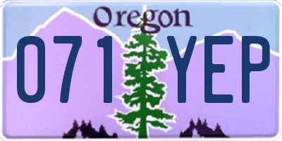 OR license plate 071YEP