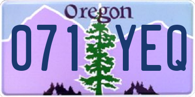 OR license plate 071YEQ