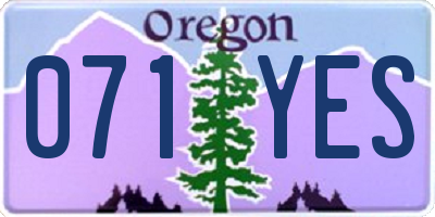 OR license plate 071YES