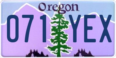 OR license plate 071YEX