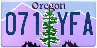 OR license plate 071YFA