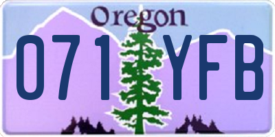 OR license plate 071YFB