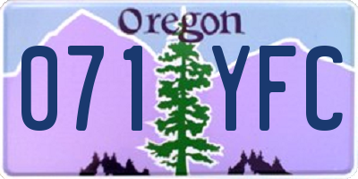 OR license plate 071YFC