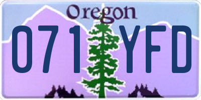 OR license plate 071YFD