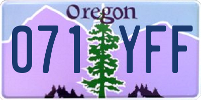 OR license plate 071YFF