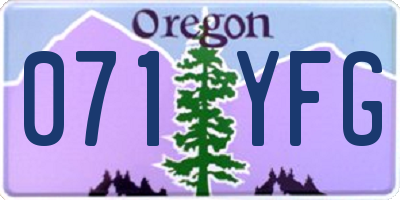 OR license plate 071YFG