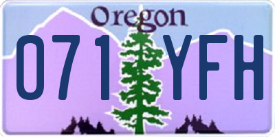 OR license plate 071YFH