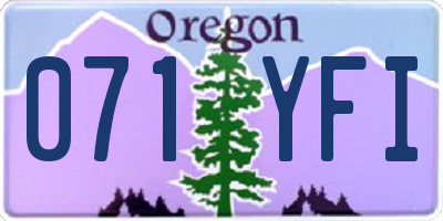 OR license plate 071YFI