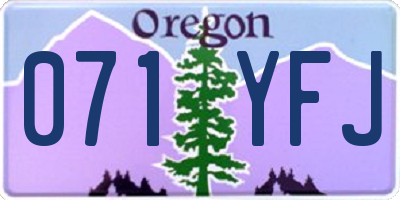 OR license plate 071YFJ