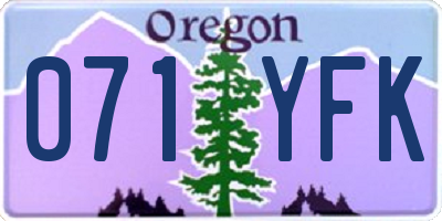 OR license plate 071YFK