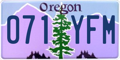 OR license plate 071YFM