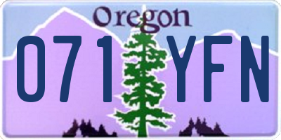 OR license plate 071YFN