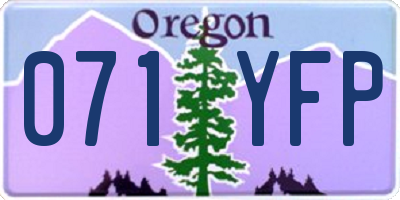 OR license plate 071YFP