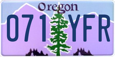 OR license plate 071YFR