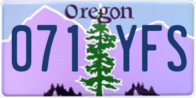OR license plate 071YFS