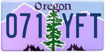 OR license plate 071YFT